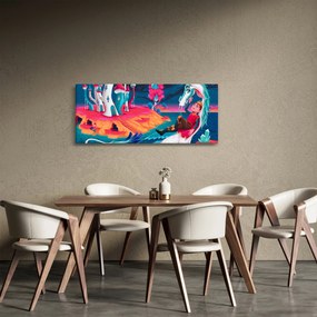 Tablou - Prinț și prințesa cu dragon (120x50 cm)