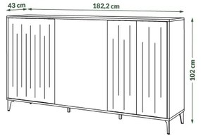 Comodă RONJA taupe/negru
