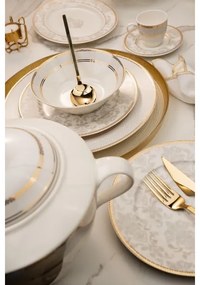 Set de masă, 68 de piese, porțelan bone china, multicolor/ivoriu