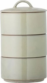 Borcan verde cu capac din ceramică galzurata, "Ebba"