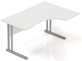 Masa ergonomica Visio 140 x 100 cm, dreapta, alb