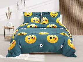 Lenjerie de pat din bumbac verde, SMILE