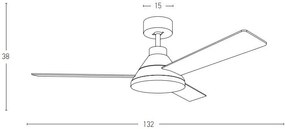Lustra LED cu Ventilator si telecomanda Olalla maro/lemn