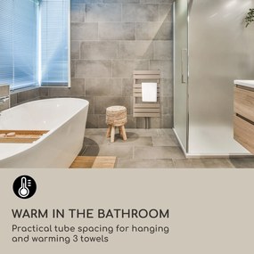 Blumfeldt Fairmont, 80 x 45, radiator, 375 W, apă caldă, 3 suporturi pentru prosoape, 1/2