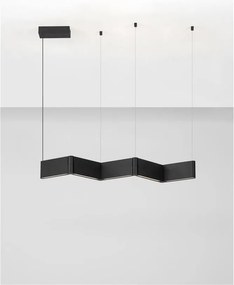 Lustra suspendata LED aluminiu negru FLUSSO