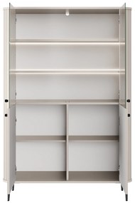 Vitrină Vesper 103 cm - caju / picioare negre