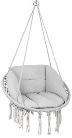 Fotoliu suspendat gri KOLUMBIA cu tapiterie