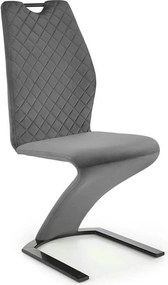 Scaun K442, gri/negru, stofa catifelata/metal, 46x61x102 cm