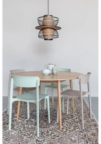 Masă de dining rotundă cu blat cu aspect de lemn de stejar ø 100 cm Fabio – White Label