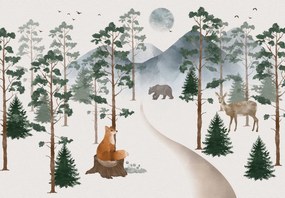 Fototapet - Pădure în acuarelă (147x102 cm)