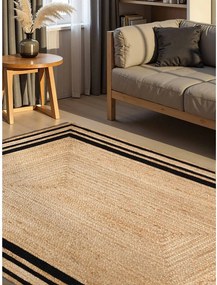 Covor negru/în culoare naturală reversibil/țesut manual din iută 120x170 cm Jutta – Hanse Home