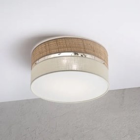 Plafonieră SIRJA DOUBLE BOHO 2xE14/15W/230V Ø 35 cm bej/crem