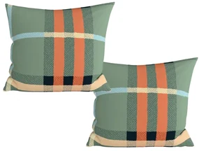 Set 2 bucati fete de perna decorative din microfibra PLAIDORY 45x45 cm, verde