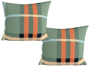 Set 2 bucati fete de perna decorative din microfibra PLAIDORY 45x45 cm, verde