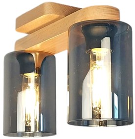 Plafoniera clasica fabricata manual din lemn SIENA SMOKE
