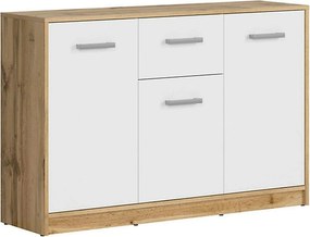 Comoda Matos, stejar wotan/alb, PAL, 119x34x79 cm