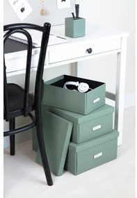 Cutie de depozitare albastru-verde din carton cu capac 34,5x45x18,5 cm Katrin Canvas Paper Laminate – Bigso