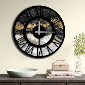 Ceas decorativ din MDF Home Art, Multicolor, 50x0.5x50 cm