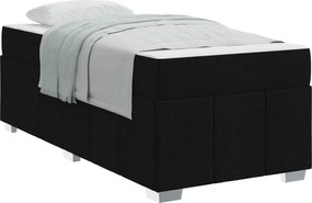 vidaXL Cadru de pat cu saltea Negru 100 x 200 cm țesătură