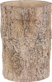 Husă pentru flori imitație de scoarță de copac, 18 x 18 x 26 cm, beton, 18 cm