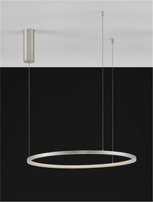 Lustra LED suspendata design modern circular TARQUIN D-60cm argintie
