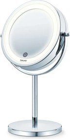 Oglinda cosmetica Beurer BS 55, 13 cm, LED, Marire 7x, Senzor tactil, Argintiu