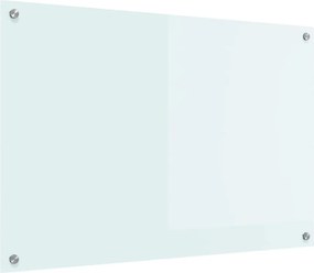 vidaXL Panou de bucătărie Alb 90 x 60 cm sticlă securizată