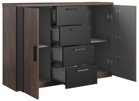 Comodă Signat Typ 26 (Negru + Stejar flagstaff + argintiu). 1107659