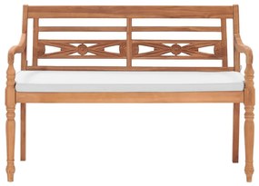 43057 vidaXL Bancă Batavia cu perne, 120 cm, lemn de tec