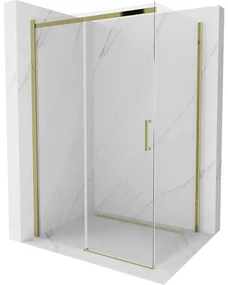 Mexen Omega cabină de duș extensibilă 100 x 80 cm, transparent, Aurie - 825-100-080-50-00