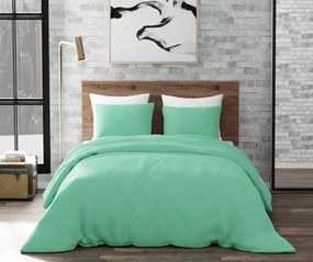 Lenjerie de pat matrimonial Premium Ranforce uni verde / 200x220 cm dimensiune standard