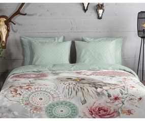 Lenjerie de pat verde din flanelă pentru pat de o persoană 140x200 cm Omaira – HIP