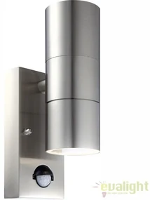 Aplica de perete exterior LED din otel inoxidabil cu protectie IP44 cu senzor de miscare STYLE 3201-2SL GL