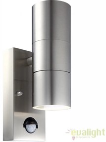 Aplica de perete exterior LED din otel inoxidabil cu protectie IP44 cu senzor de miscare STYLE 3201-2SL GL