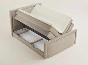 Pat boxspring bej cu spațiu de depozitare 160x200 cm Fresco – Maison de Rêve