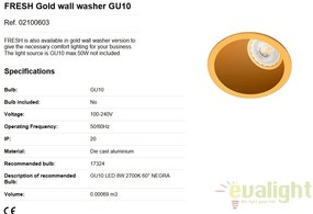 Spot incastrabil modern Wall washer auriu 02100603