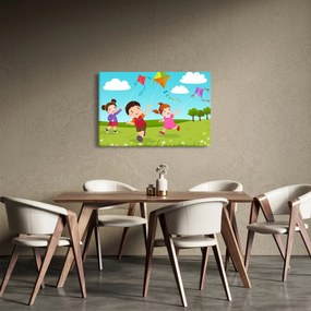 Tablou - Copii cu zmeu (90x60 cm)