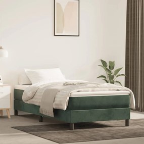 4007157 vidaXL Saltea de pat cu arcuri, verde închis, 120x190x20 cm, catifea