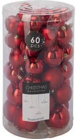 Set de globuri de Crăciun de dimensiuni diferite, 60 de bucăți.