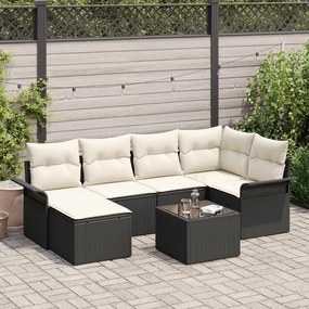 vidaXL Set de canapea grădină 6 piese cu perne Brown Ratan Poli