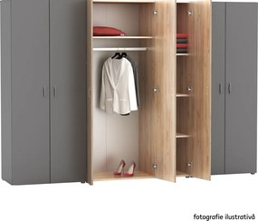 Dulap, cu trei uşi, stejar craft auriu, RAMSA 3