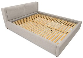 Pat matrimonial gri deschis tapițat cu somieră 160x200 cm Dreamer – Scandic