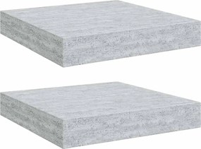 vidaXL Rafturi perete suspendate 2 buc. gri beton 23x23,5x3,8 cm MDF