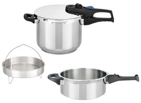 Set 3 piese oală sub presiune din oțel inoxidabil cu accesorii ELO Praktika Plus