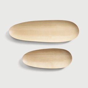 Platouri din mahon pentru servire (set of 2 pieces) - Ethnicraft Execuţie: lemn de platan