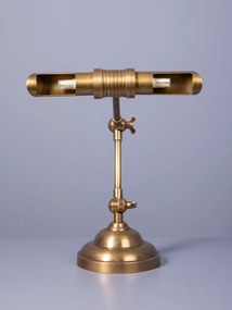 Lampă de birou din alamă antichizată, cu braț articulat, finisaj vintage, 51×30 cm, „Banco"