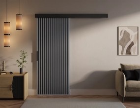 Ușă glisantă Perion – 86x1.6x205 cm – Gri / Negru
