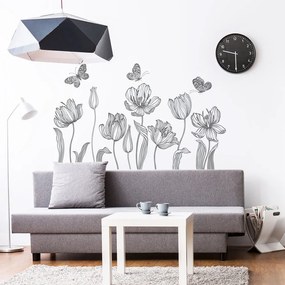 Set autocolante pentru perete Ambiance Bright Tulips