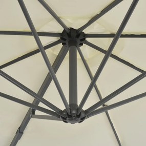 Umbrela suspendata cu stalp din aluminiu, nisipiu, 300 cm Nisip, 300 x 238 cm