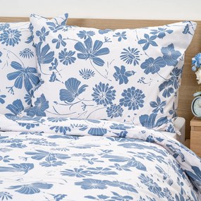 Lenjerie de pat din bumbac 4Home Blue Meadow, 140 x 200 cm, 70 x 90 cm